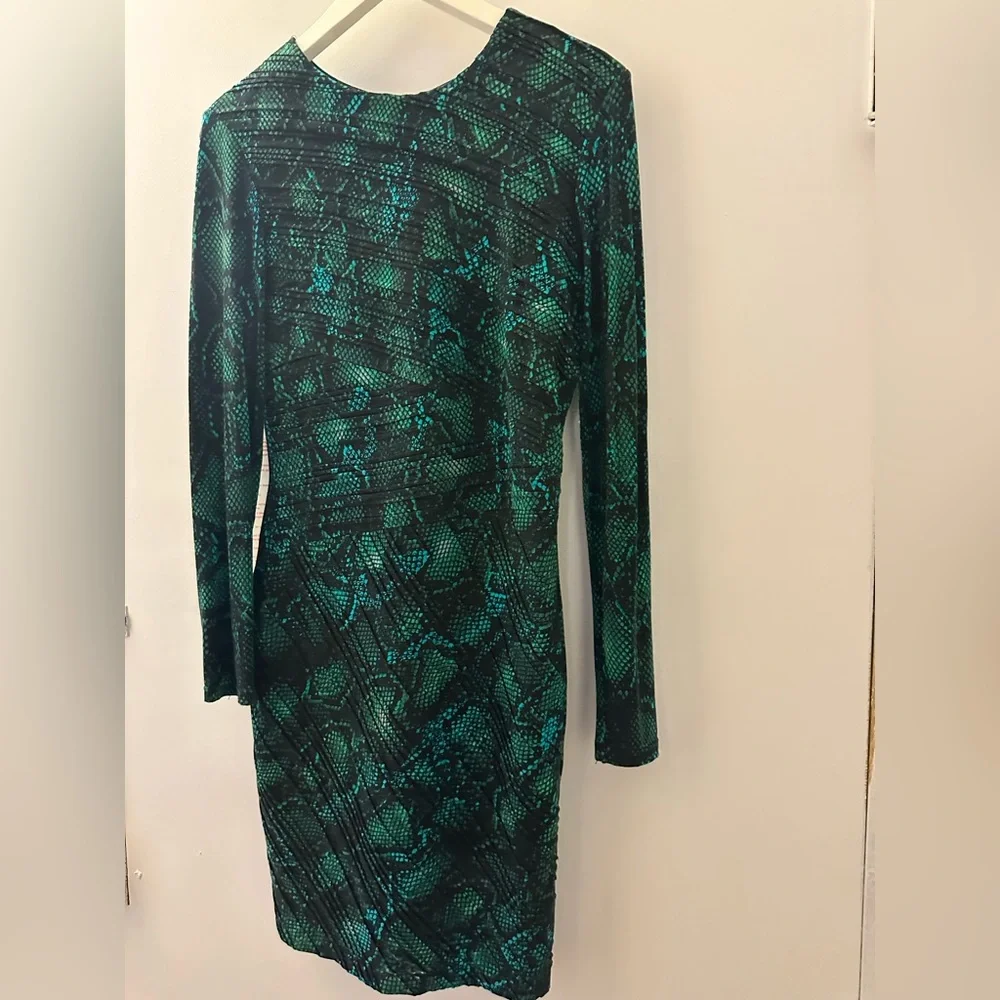 Torn by Ronny Kobo Green Snake Print Dress Size M - Picture 5 of 6